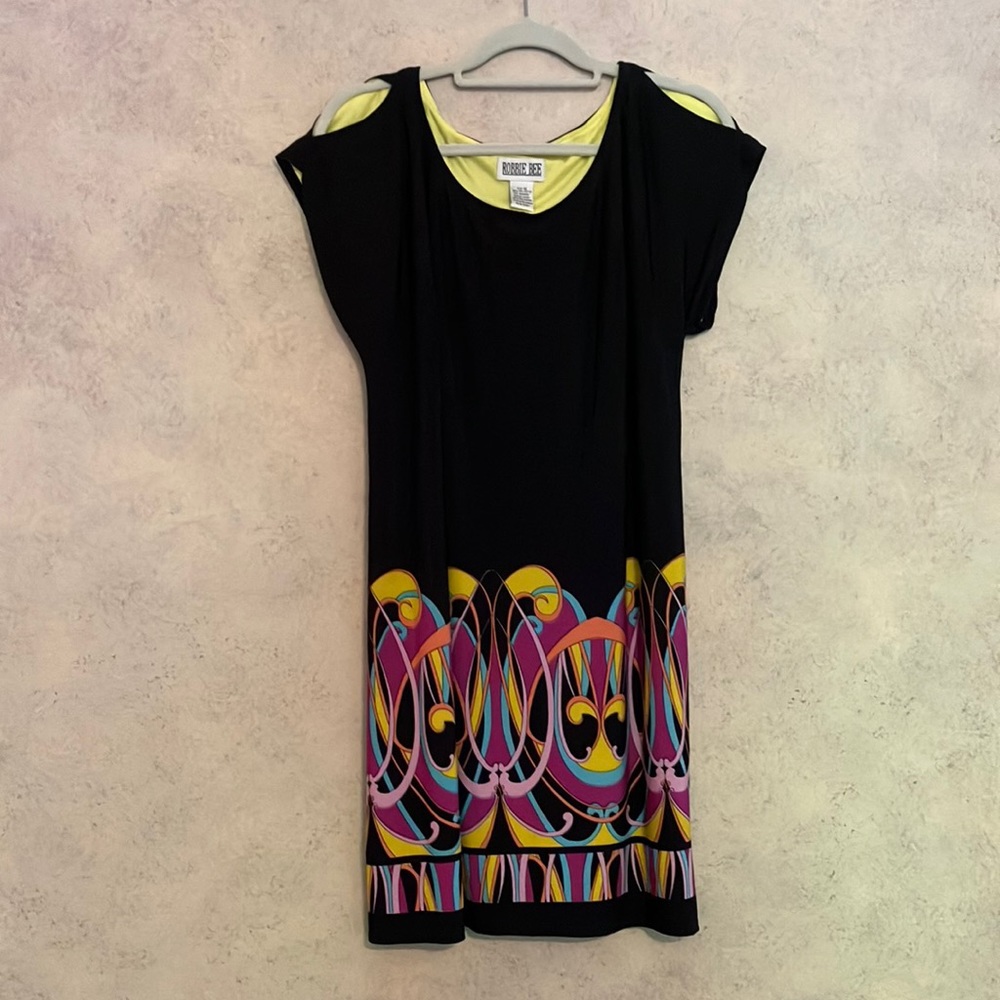 Cold-shoulder slip on dress, lightweight, size 12.
